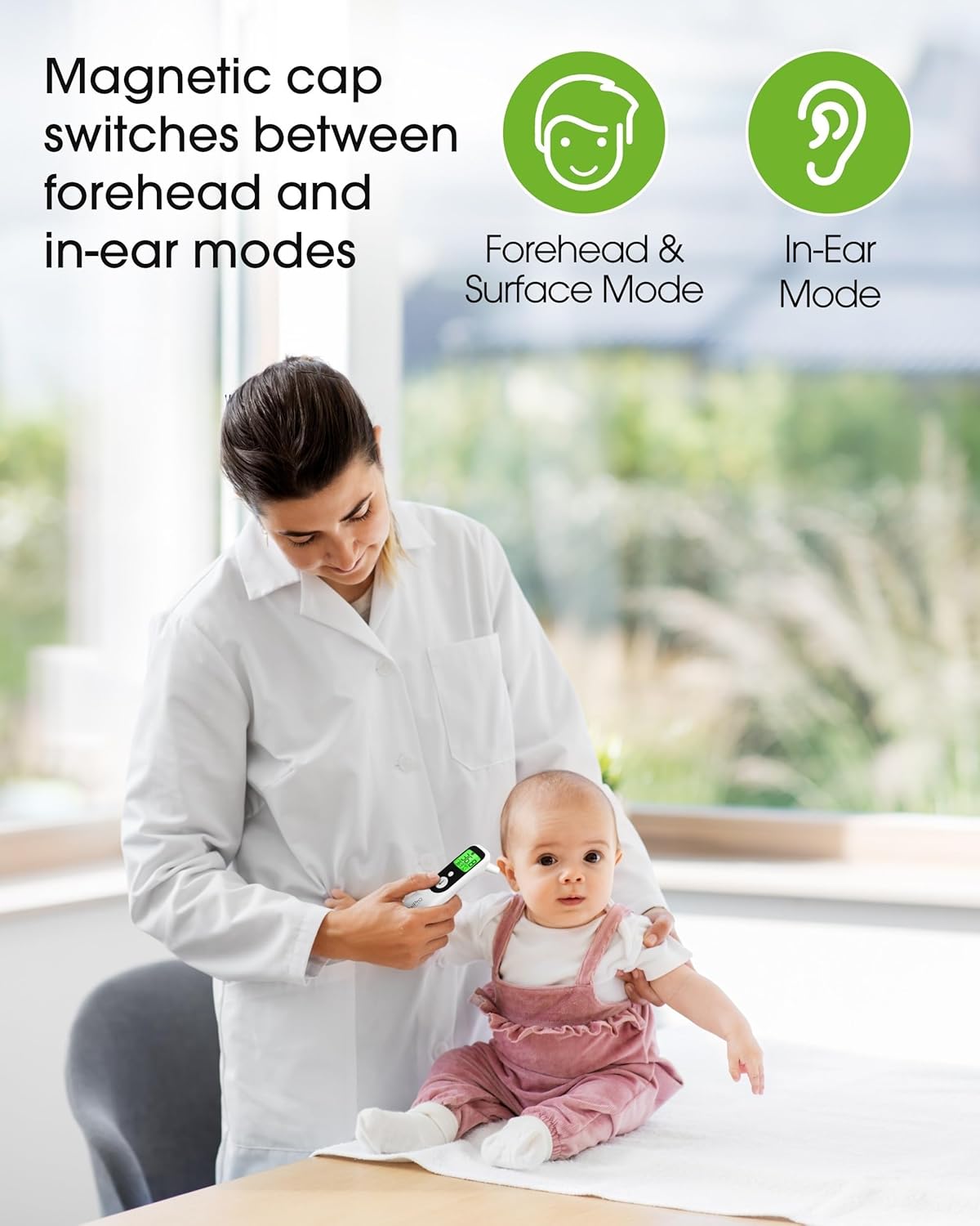 TH1 Infrared Thermometer – Touchless, Forehead & Ear, Baby & Adult, CE Approved