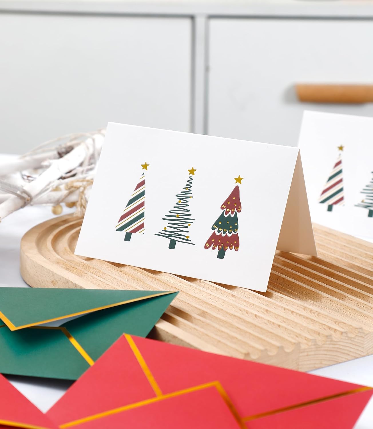 Heavy Duty Merry Christmas Cards Boxed with Envelopes - 20 PK - 4x6 Inches Assorted Christmas Cards with Envelopes Holiday Bulk Christmas Greeting Cards Cute