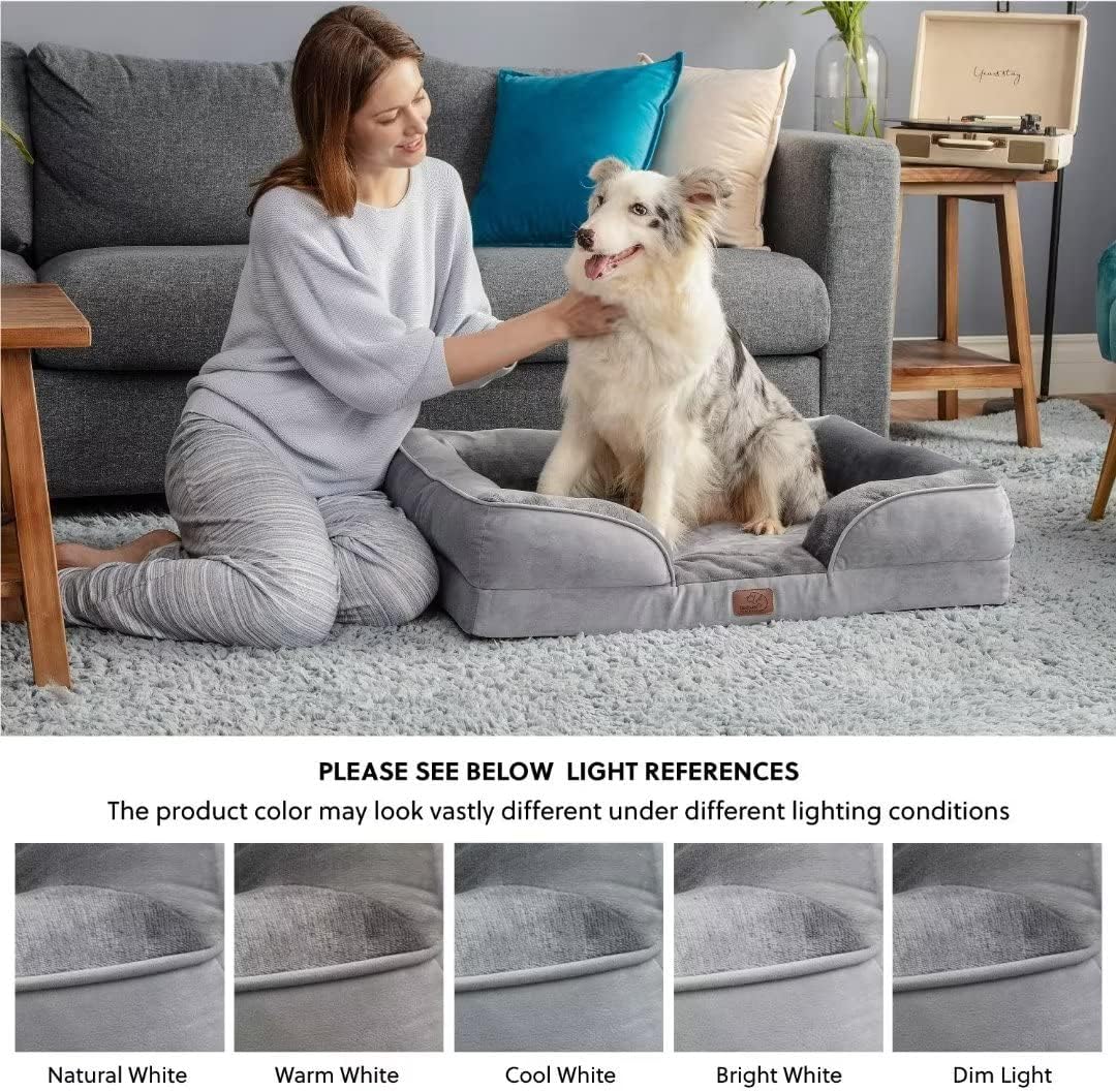 Bedsure Orthopedic Dog Sofa Bed – Washable, Waterproof, Flannel Cover, Large Size
