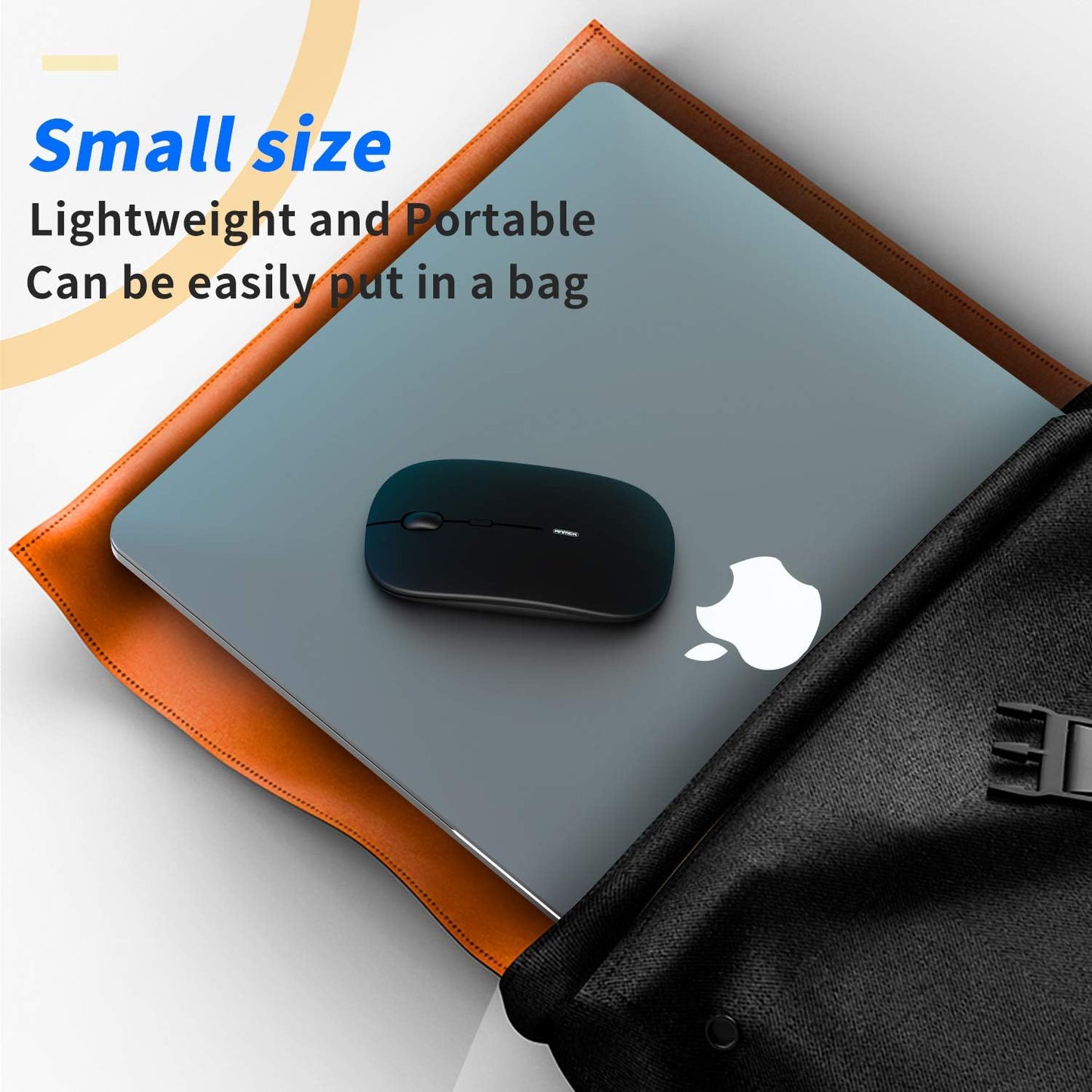 Anmck Wireless Silent Mouse,USB Laptop PC Cordless Rechargeable Slim Mice, 10m Remote Range,1600 DPI 6 Adjustment Levels Noiseless Mini Mouse,Home & Office for Windows