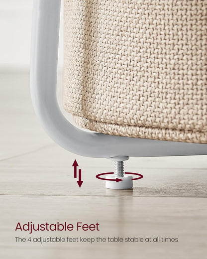 Modern Round Side Table with Storage Basket – Bedside or Living Room Use