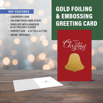 easykart labels Christmas Cards Set - 16 Foiling Holiday Cards with Envelopes – 4 Assorted Designs Boxed for Easy Storage - Bulk Greeting Cards - 4.5 x 6.75 Inch