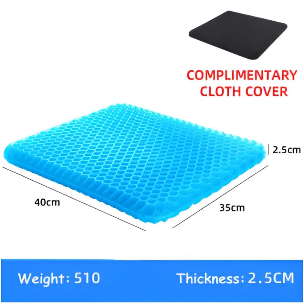 Gel Seat Cushion for Tailbone & Back Pain Relief – Breathable Honeycomb Design
