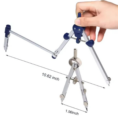 7PCS Metal Geometry Set – Compass, Ruler & Pro Tools for Students & Architects