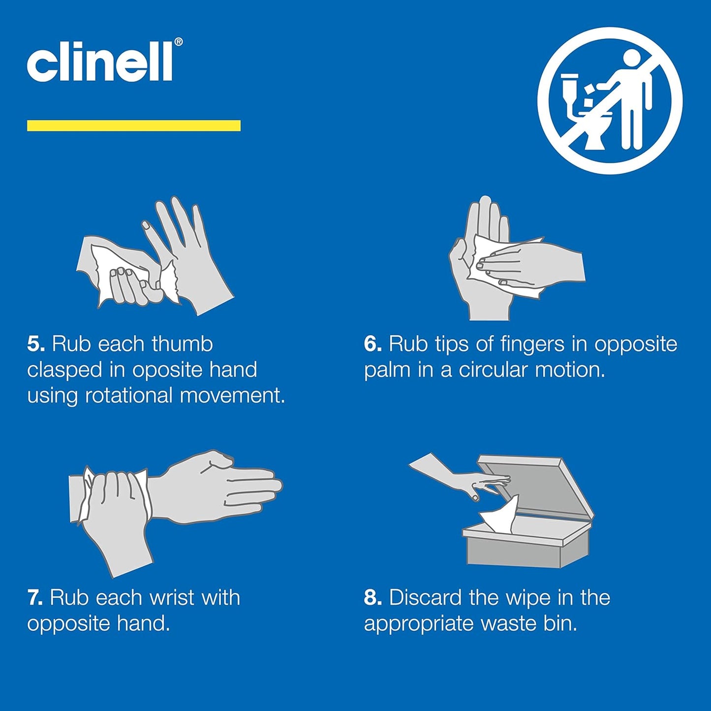 Clinell Antimicrobial Hand Wipes Pack of 1 200 Wipes Antibacterial Dermatologically Tested
