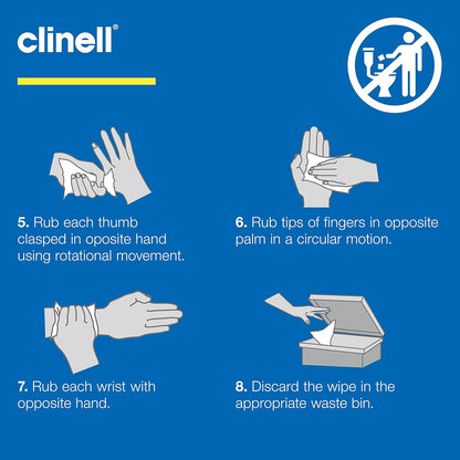 Clinell Antimicrobial Hand Wipes Pack of 1 200 Wipes Antibacterial Dermatologically Tested