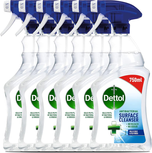 Dettol Surface Cleaner 750ml x 6 – Antibacterial Disinfectant, 4.5L Total Pack