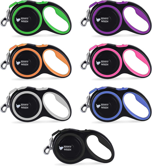 Retractable Dog Leash – Tangle-Free, Heavy Duty, One-Hand Brake & Lock, Nylon Tape