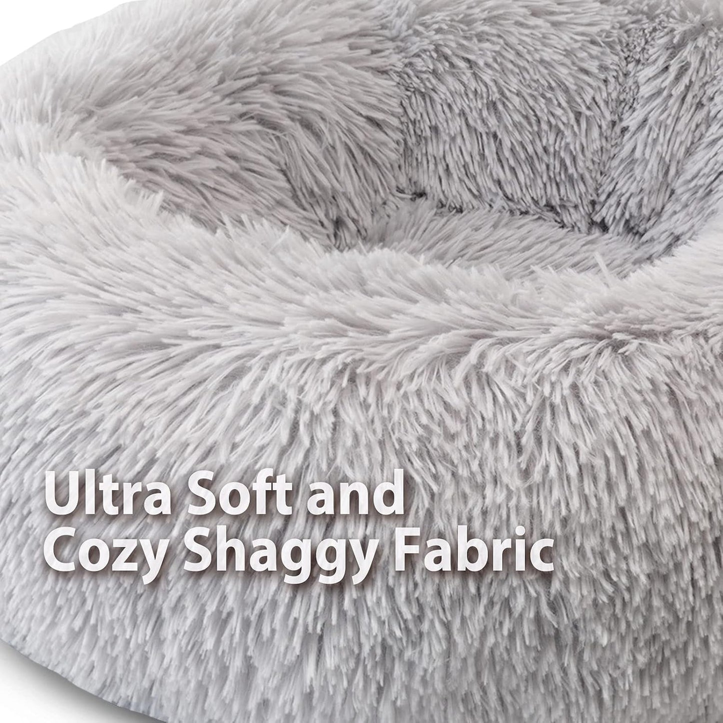 Calming Donut Dog Bed – Soft, Fluffy, Self-Warming, Washable Pet Bed for Dogs & Cats
