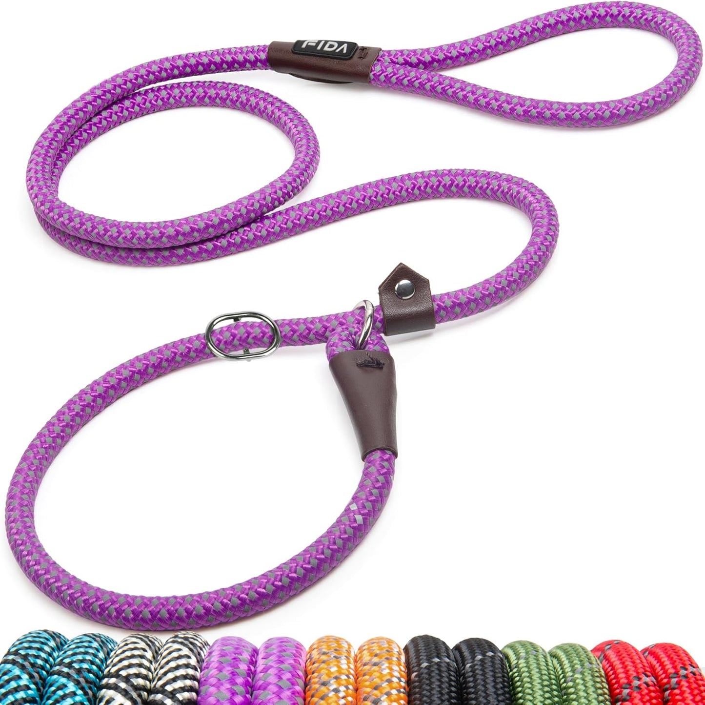 Reflective Slip Rope Dog Leash – 1.8m Durable No-Collar Lead for All Breeds