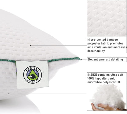 Hotel Quality Pillows 2-Pack – Ultra Soft, Hypoallergenic, Standard Size 50x75cm
