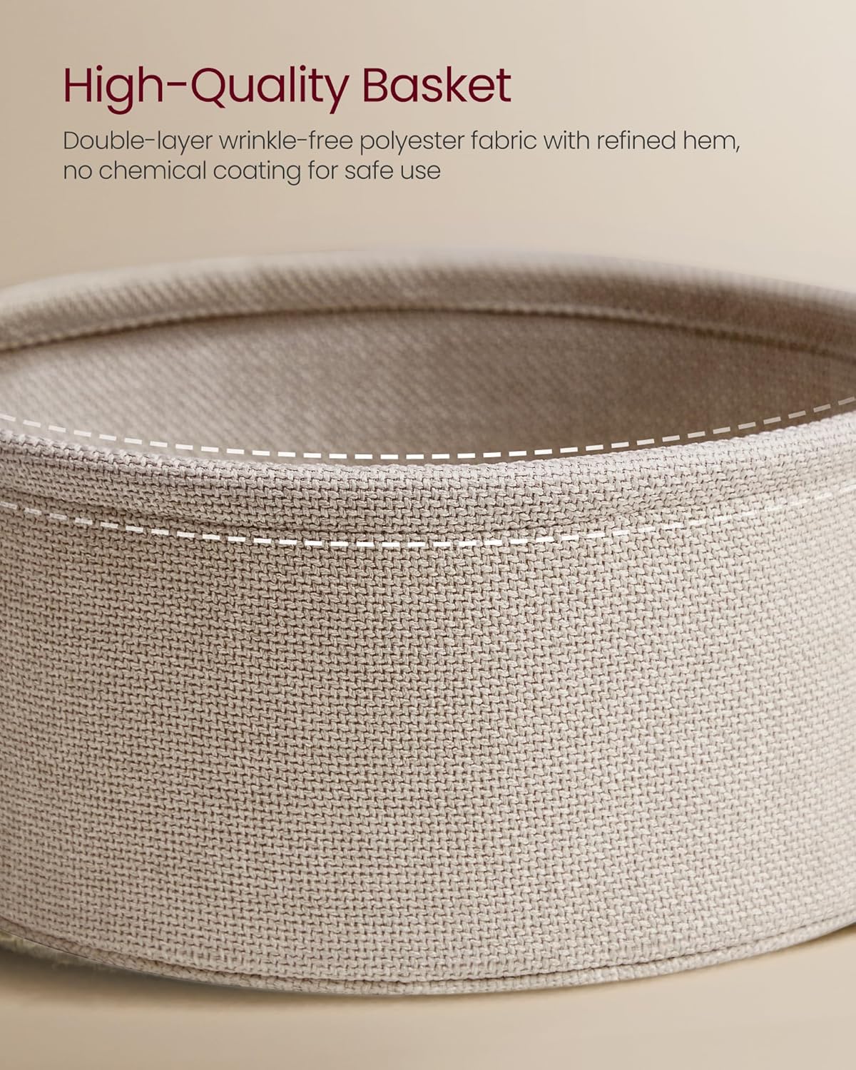 Modern Round Side Table with Storage Basket – Bedside or Living Room Use