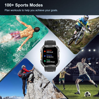 Blackview Rugged Smartwatch for Men – Bluetooth Call, 2.01'' Fitness Tracker, 900mAh