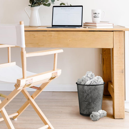 KEPLIN Black Mesh Trash Can – Stylish Metal Bin for Home, Office & Bathroom