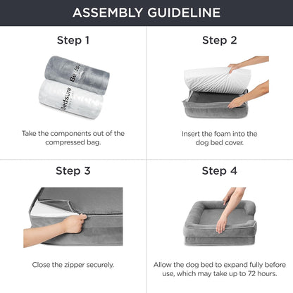 Bedsure Orthopedic Dog Sofa Bed – Washable, Waterproof, Flannel Cover, Large Size