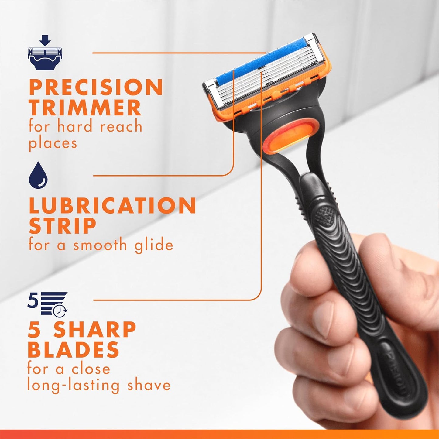 Gillette Fusion5 Razor Blades for Men – 11 Refills with Lubrastrip for Smooth Shave