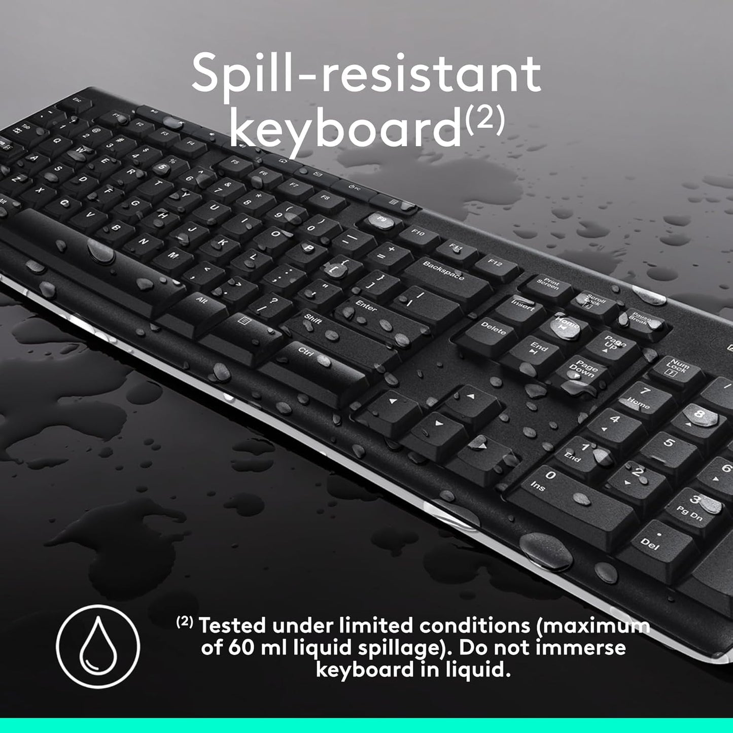 Logitech MK270 Wireless Keyboard & Mouse Combo – 2.4GHz, Multimedia Keys, UK Layout