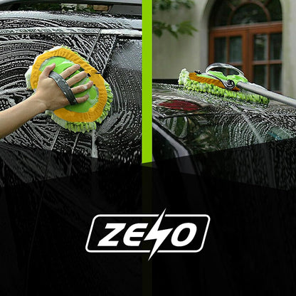 Car Cleaning Brush – Includes 2 Ultra-Soft Mop Heads & Extendable Pole (53–104cm) for Scratch-Free Effortless Shine