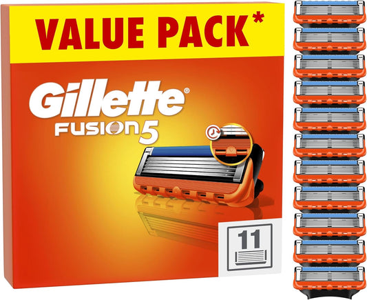 Gillette Fusion5 Razor Blades for Men – 11 Refills with Lubrastrip for Smooth Shave