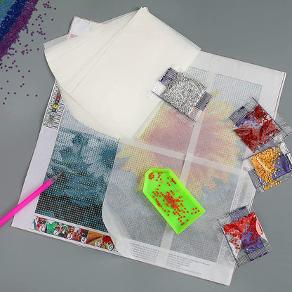 300 Pieces Diamond Painting Release Paper 15 x 15 cm and 15 x 10 cm Double-Sided Non-Stick Cover Replacement 5D Diamond Painting Accessories Tool for Adult Kids
