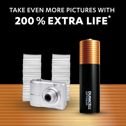 Duracell Optimum AA Batteries 4-Pack | 1.5V Alkaline | 200% Extra Life & Power