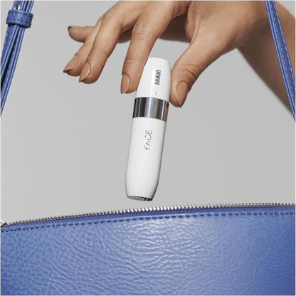 Braun Mini Facial Hair Remover for Women – Portable, Painless, Smart Light, White