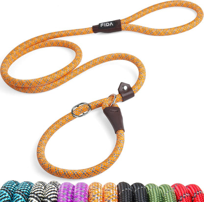 Reflective Slip Rope Dog Leash – 1.8m Durable No-Collar Lead for All Breeds