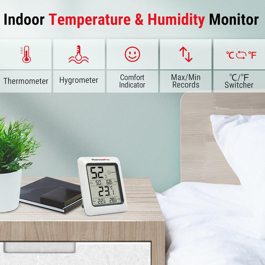 "ThermoPro TP50 Digital Hygrometer Indoor Thermometer with Humidity & Temp Monitor