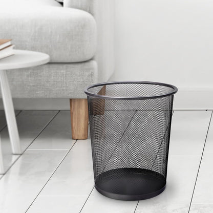 KEPLIN Black Mesh Trash Can – Stylish Metal Bin for Home, Office & Bathroom