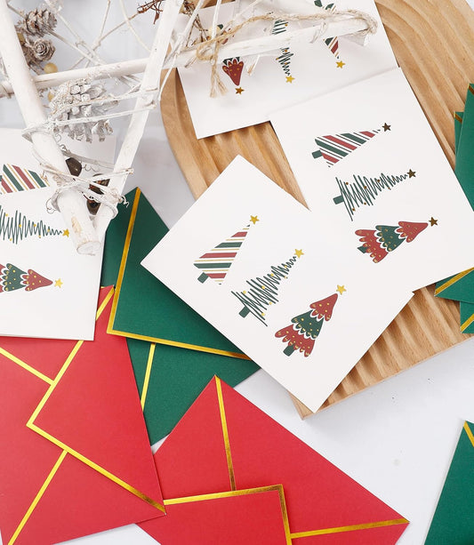 Heavy Duty Merry Christmas Cards Boxed with Envelopes - 20 PK - 4x6 Inches Assorted Christmas Cards with Envelopes Holiday Bulk Christmas Greeting Cards Cute