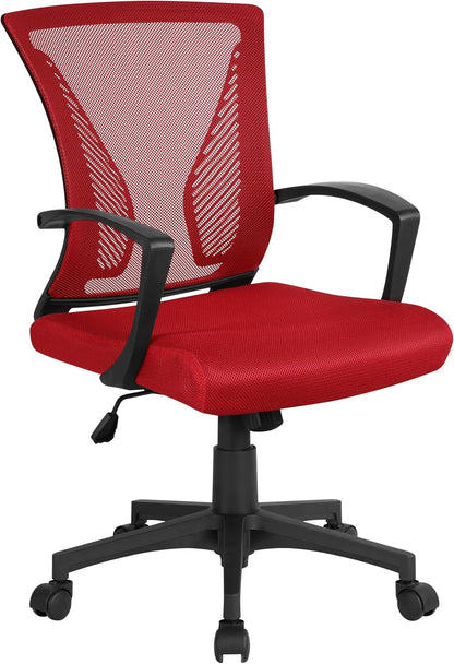 Ergonomic Mesh Office Chair with Lumbar Support & Armrests – Adjustable Swivel