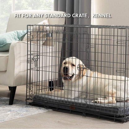 Bedsure Orthopedic Large Dog Bed – Washable Crate Mat with Plush Cover, Grey