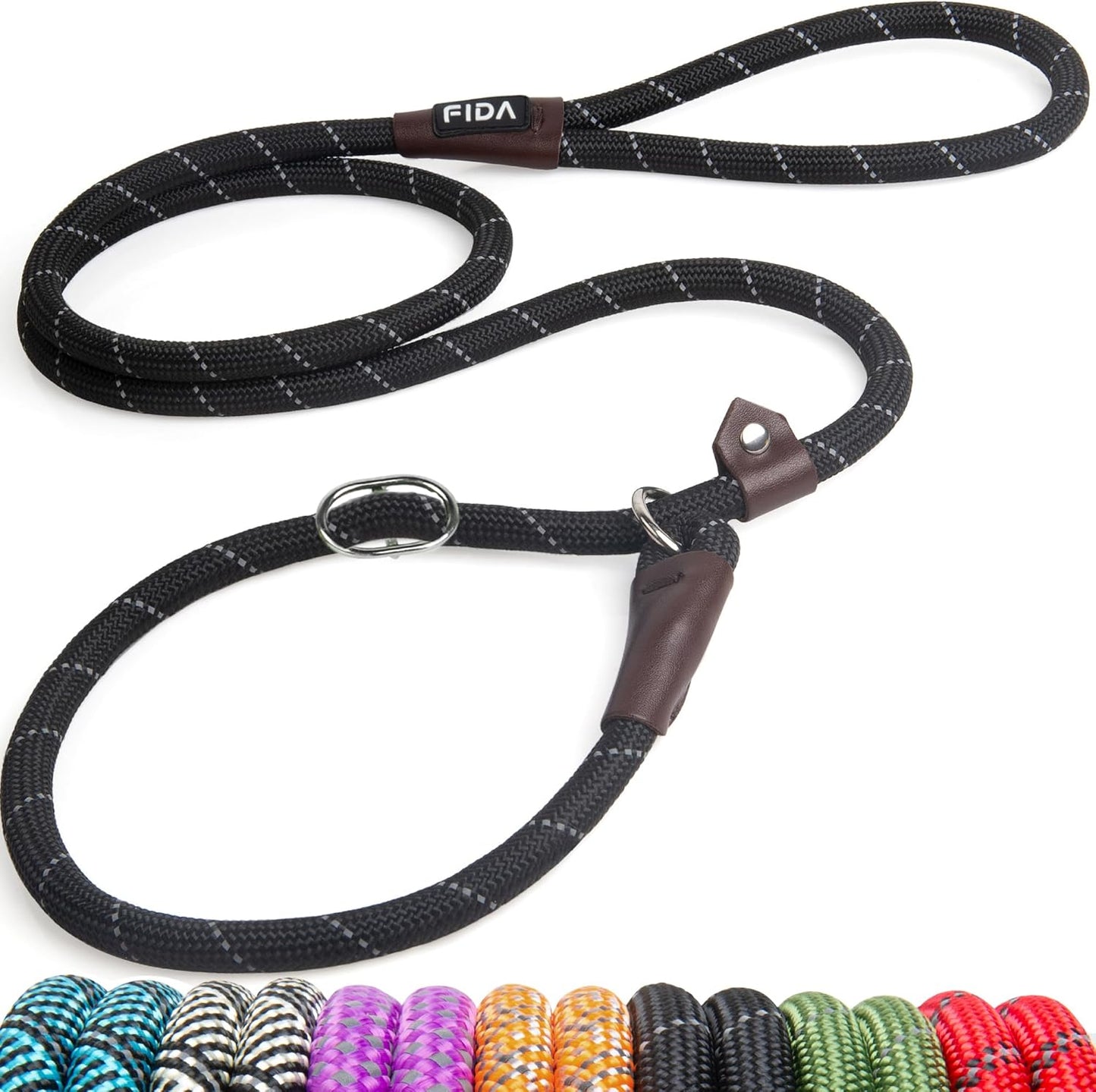 Reflective Slip Rope Dog Leash – 1.8m Durable No-Collar Lead for All Breeds