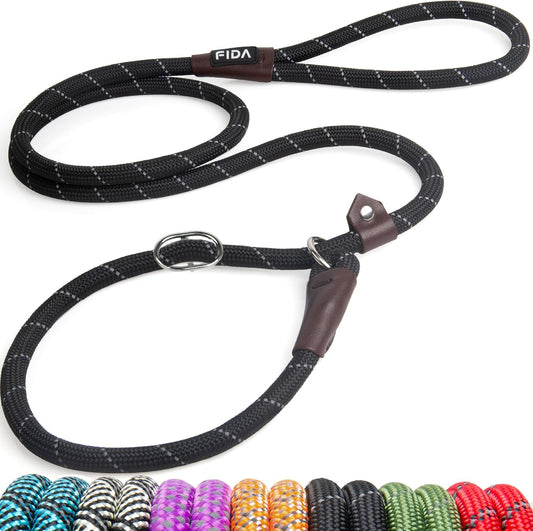 Reflective Slip Rope Dog Leash – 1.8m Durable No-Collar Lead for All Breeds