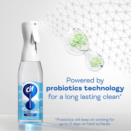 Cif Infinite Clean Sensitive Lotus & Mineral Salt All in One Cleaner Spray with probiotics technology for a long-lasting clean* 590 ml