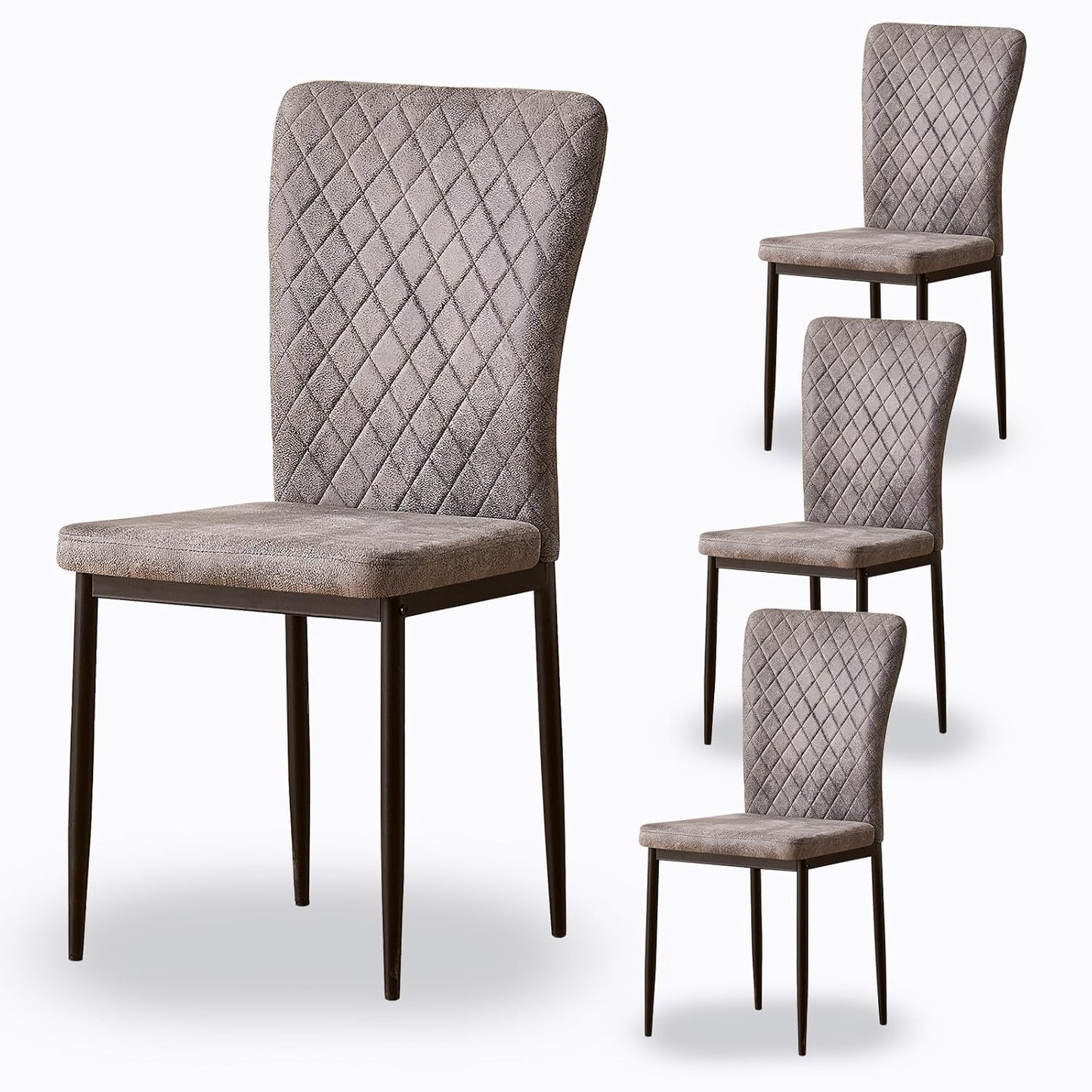 Modern Upholstered Dining Chairs Set of 4/6/8 – High Back, Metal Legs, Multi-Color