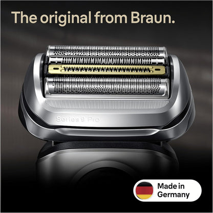 "Braun Series 9 Replacement Shaver Head - Original, Fits Series 9 & 9 Pro, Silver