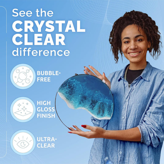 Crystal Clear Epoxy Resin Kit 1L – UV Resistant, Food Safe for Art, Wood & Crafts