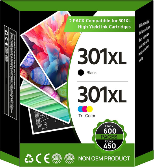 🔋 301XL Ink Cartridges Combo Pack – Black & Colour for HP Envy, DeskJet, OfficeJet Printers