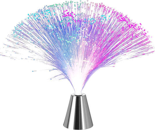 Innoteck Fiber Optic Lamp - Changing Colour Rotating LED Fiber Optic Desk Lamp - Colour Changing Battery-Operated Lamp - for Children’s Bedroom, Night Light, and Perfect Home Decoration