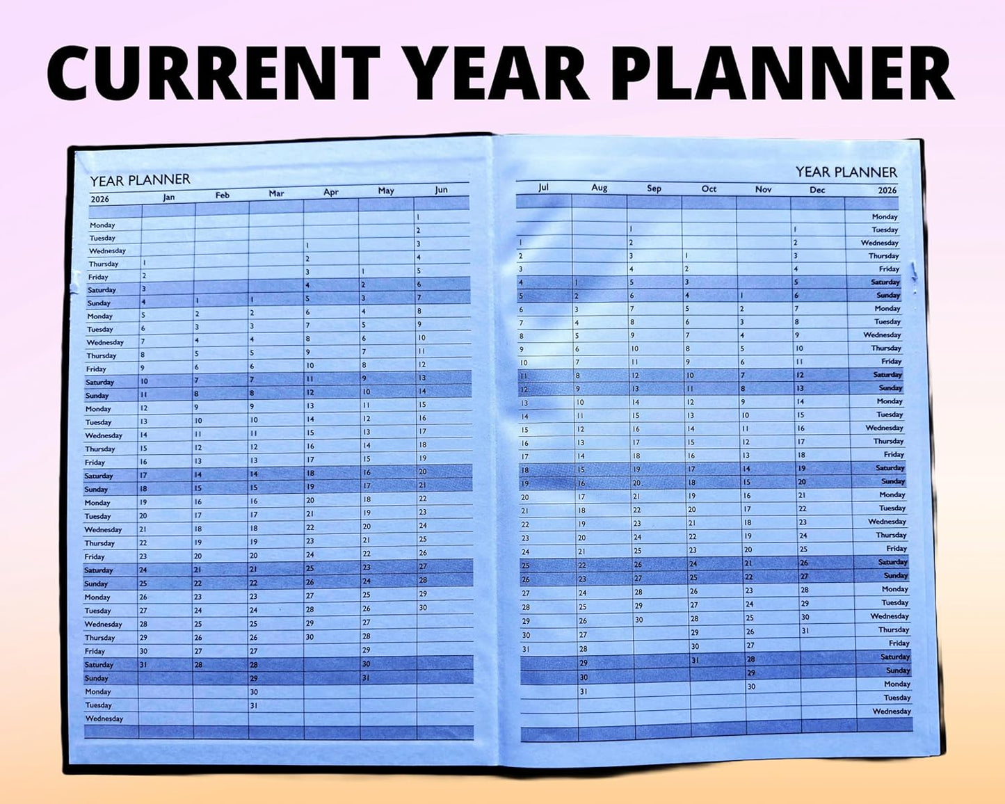 2026 Diary A5 Week to View - Black