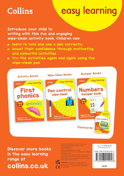 Lower Case Letters Age 3-5 Wipe Clean Activity Book: The ideal home learning resource packed with letter writing practice and early childhood education activities (Collins Easy Learning Preschool)