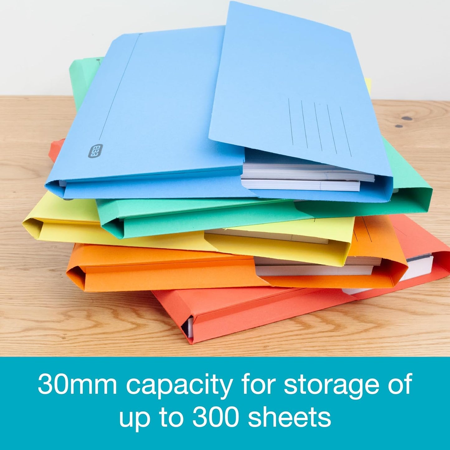 Elba A4+ Foolscap Document Wallets – Assorted Colors, Pack of 10 Durable Folders