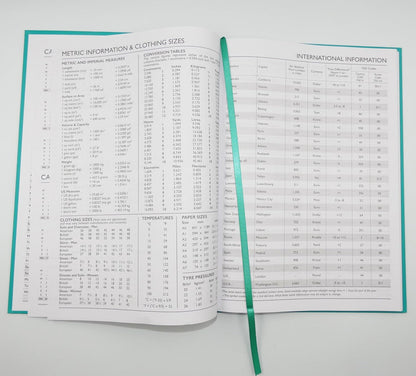 2026 A4 Week to View Diary Colour Fashion A4 2026 WTV Year Planner Desk Diary Ribbon Marker, Turquoise