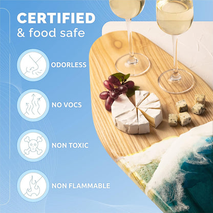 Crystal Clear Epoxy Resin Kit 1L – UV Resistant, Food Safe for Art, Wood & Crafts