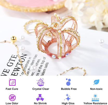 UV Resin Kit with Lamp – 153Pcs Jewelry Making Set with 250g Clear Low Odor Resin