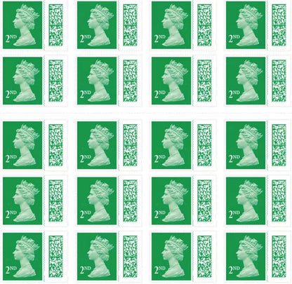 2nd Class Stamps (20 Pack) - Self Adhesive UK Letter Postage Stamps for Standard Mail with Barcode