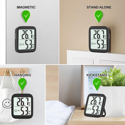Antonki Digital Room Thermometer & Hygrometer – 2 Pack Indoor Temp Humidity Monitor