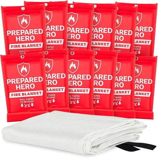 Pack of 17 - Emergency Fire Suppression Blanket 40” x 40” Fiberglass Fire Blanket for Home & Kitchen