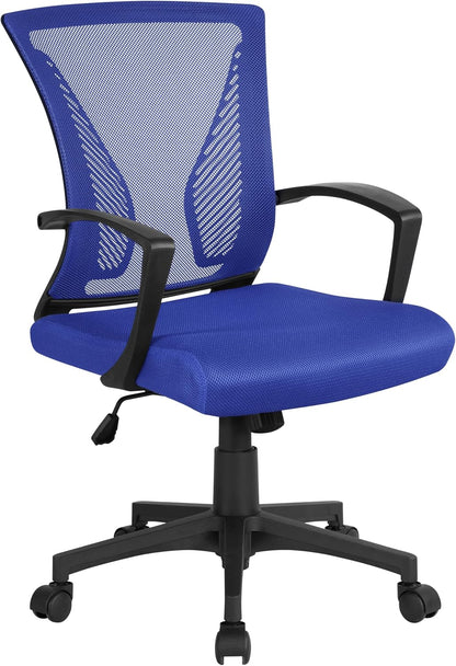 Ergonomic Mesh Office Chair with Lumbar Support & Armrests – Adjustable Swivel